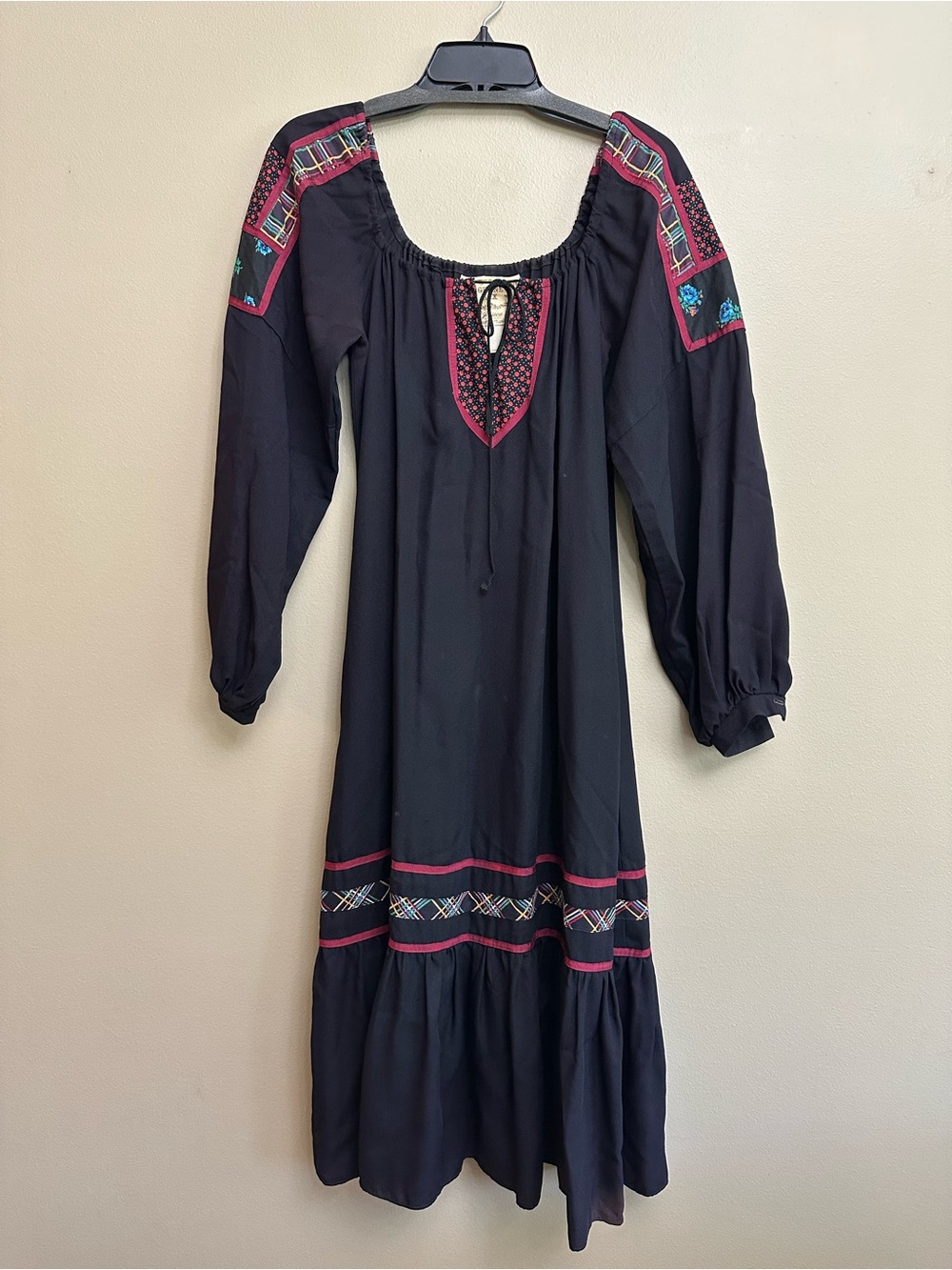 Vintage 1970s Gunne Sax by Jessica Black Peasant Prairie Dress